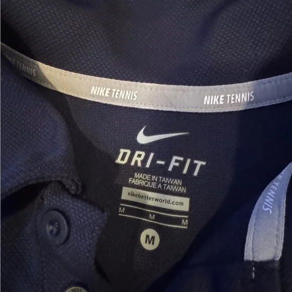 Nike Boys Dri FIT Navy Short Sleeve Tennis Polo Medium - Picture 3 of 4